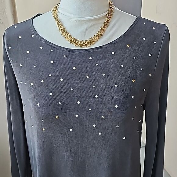 Travelers by Chicos size 1 pullover asymmetrical top - Picture 1 of 9